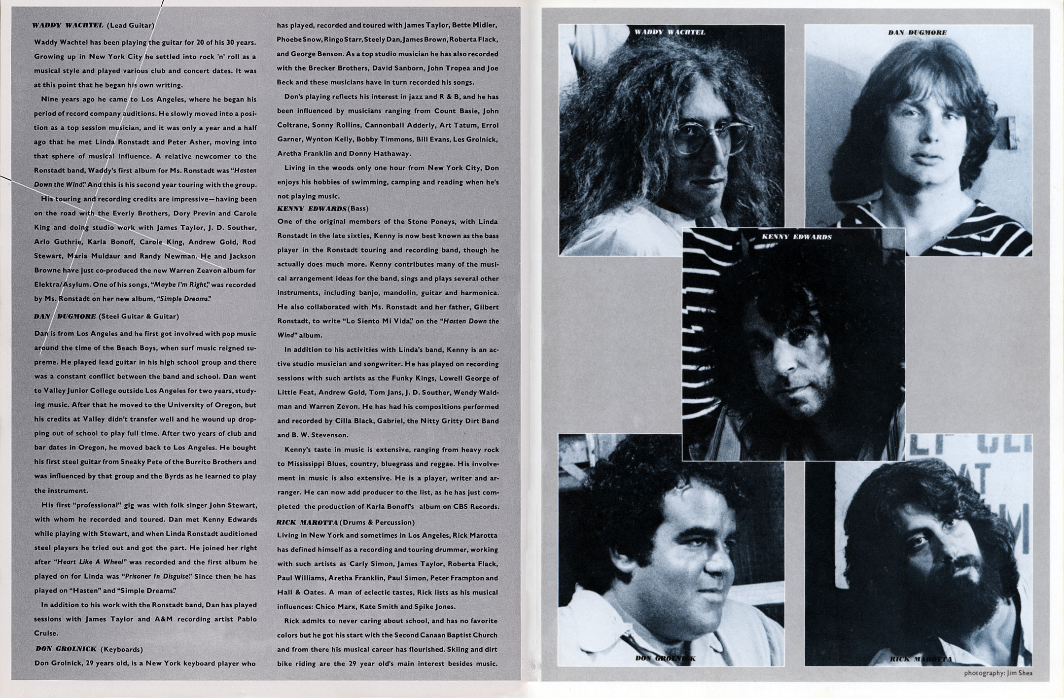 Linda Ronstadt 1977 tour book Simple Dreams