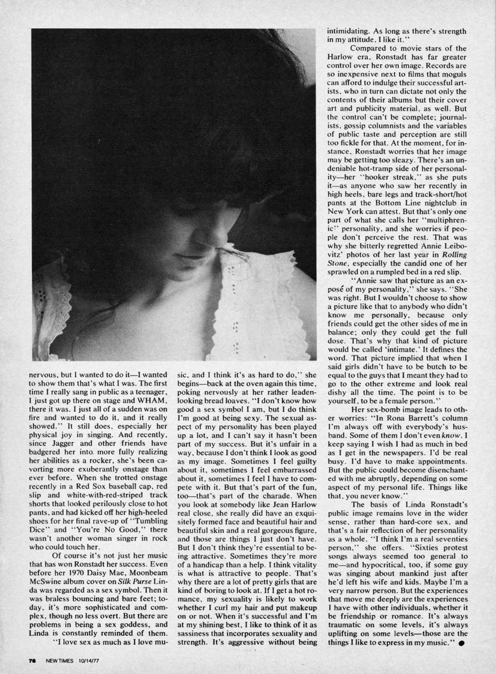 Linda Ronstadt New Times 1977