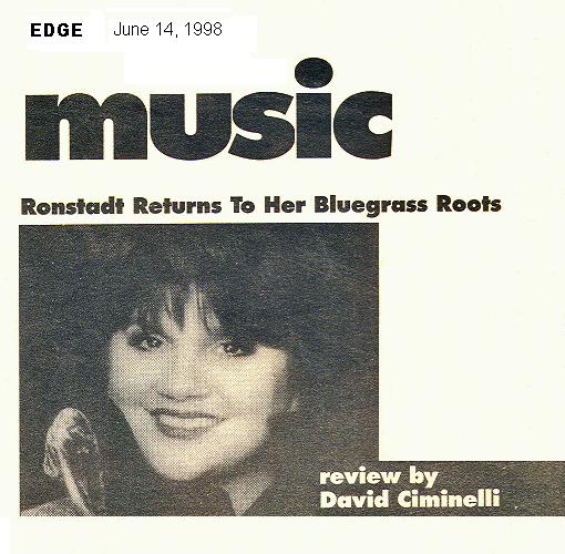 music: ronstadt returns to her bluegrass roots- review by David Ciminelli