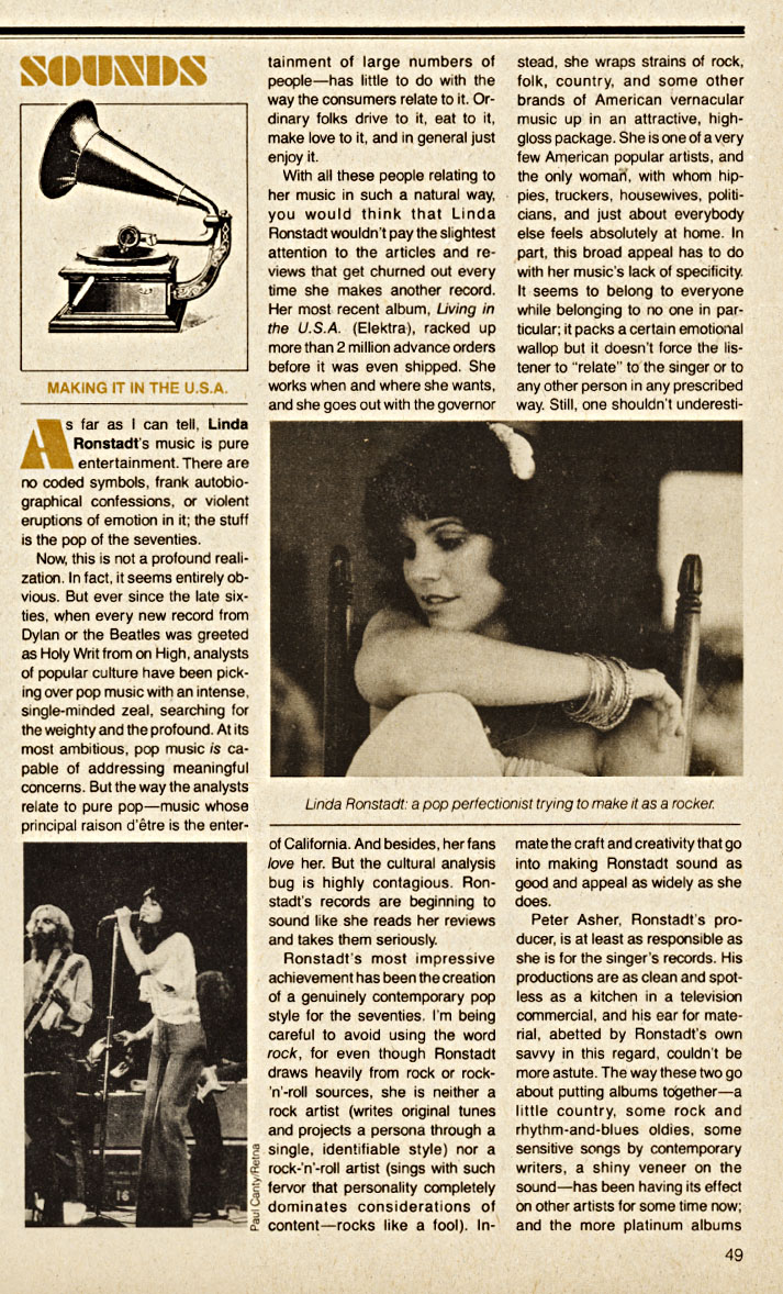 Linda Ronstadt Penthouse March 1979