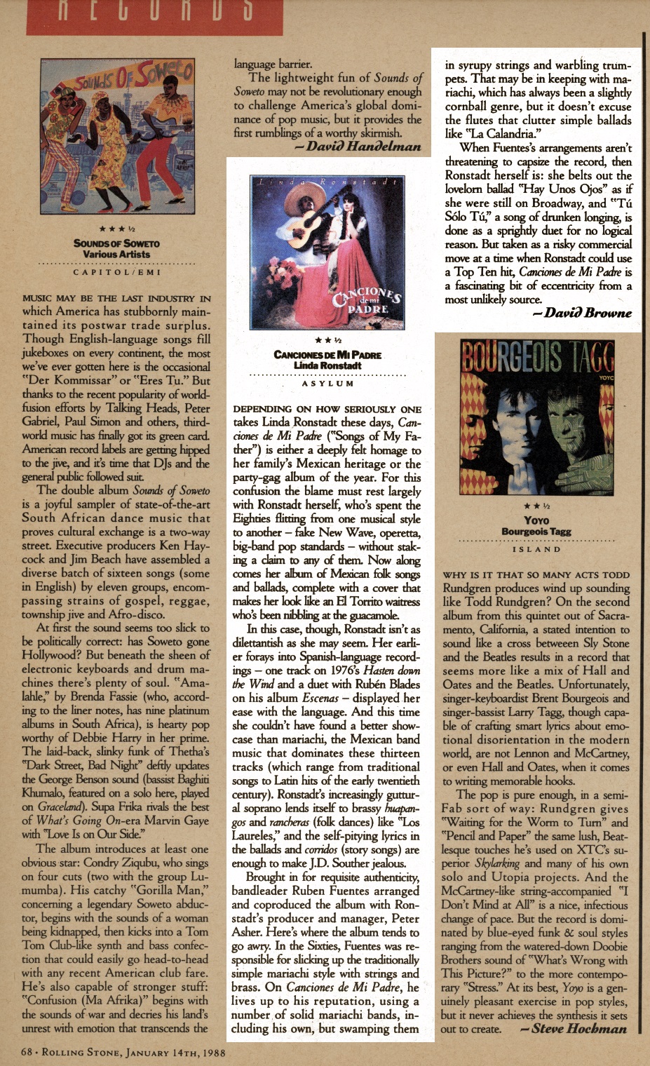 Linda Ronstadt Canciones de mi Padre Rolling Stone